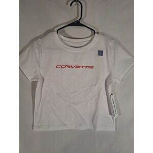 Urban Outfitters Chemistry Corvette Graphic Cropped White T-Shirt Womens‎ L/G